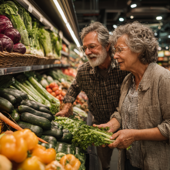 Nutritionist consulting with elderly client